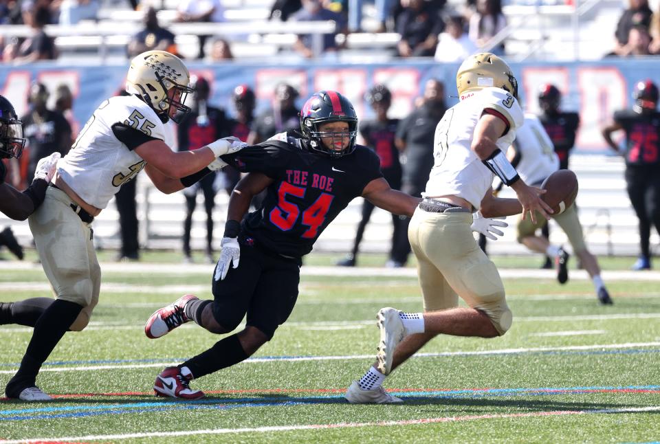 Dashon Constantine leads the Monroe Red Jackets with 16 sacks.