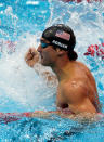 LONDON, ENGLAND - AUGUST 01: Nathan Adrian of the United States celebrates after he won the Final of the Men's 100m Freestyle on Day 5 of the London 2012 Olympic Games at the Aquatics Centre on August 1, 2012 in London, England. (Photo by Adam Pretty/Getty Images)