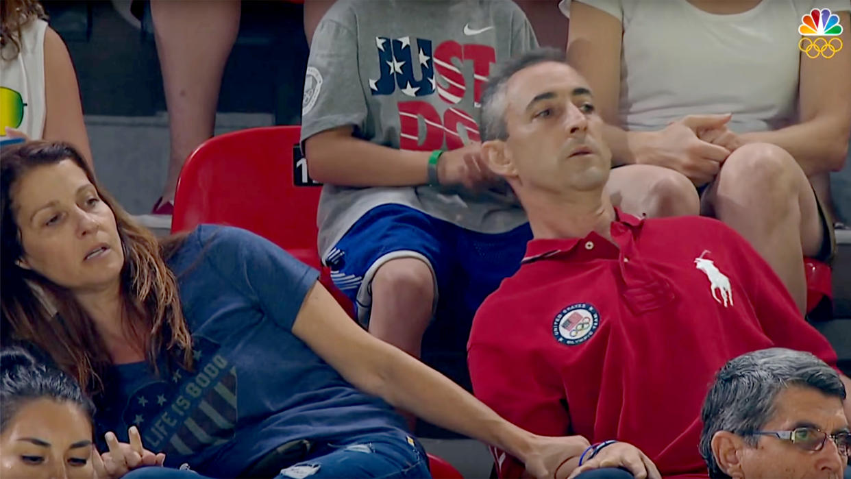 Olympics 2016: Aly Raisman's Parents Nervously Watch Gymnastics Routine (NBC Sports)