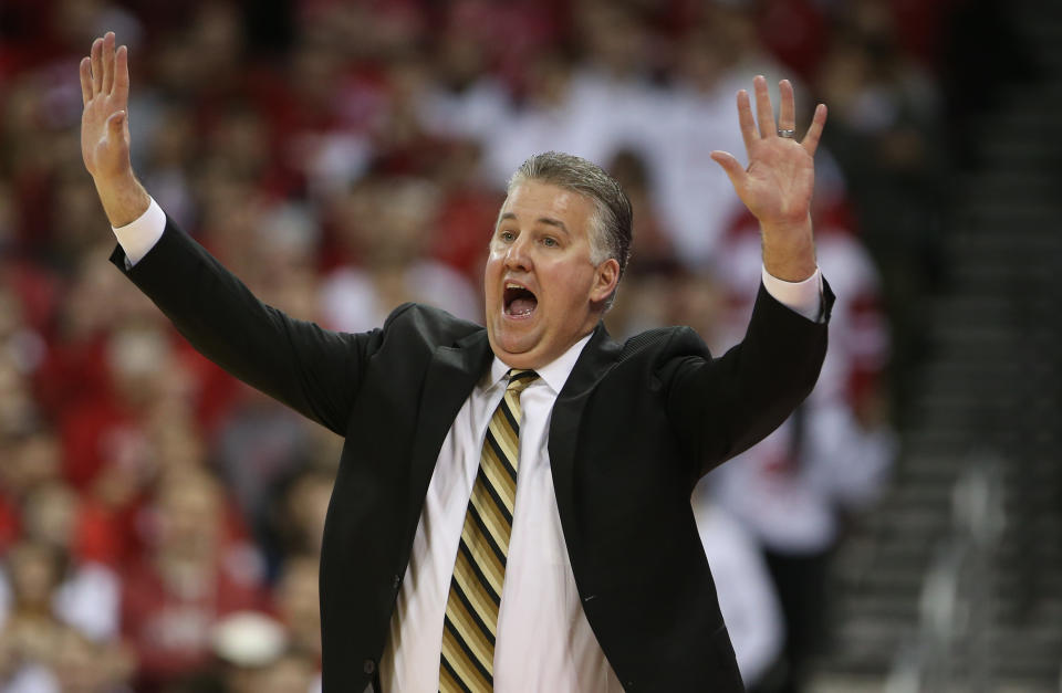 Feb 18, 2020; Madison, Wisconsin, USA; Purdue Boilermakers head coach Matt Painter directs his team during the game with the Wisconsin Badgers at the Kohl Center. Mandatory Credit: Mary Langenfeld-USA TODAY Sports