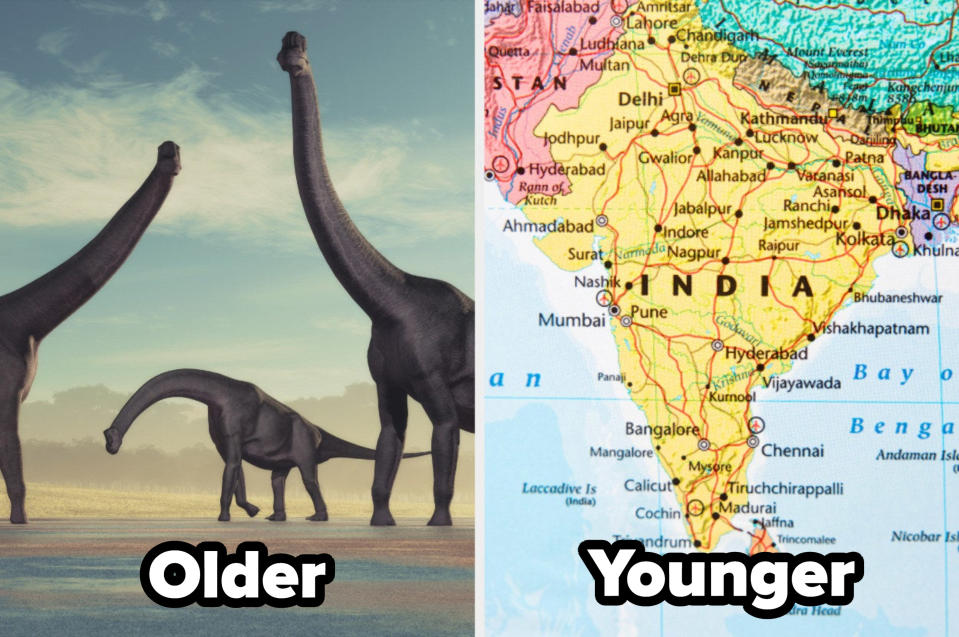 A family of Brachiosaurus and a map of India