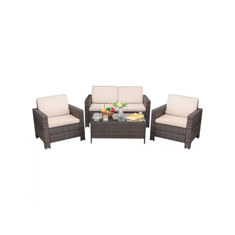 Lacoo Rattan Furniture Set, 4-Piece