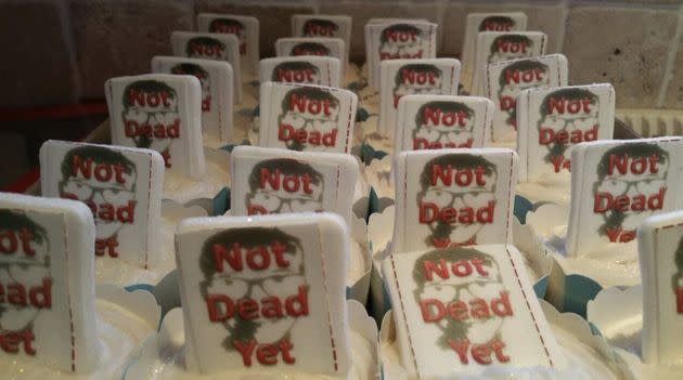 Josh’s cupcakes. When Penny sent the author this photo, she said it was funny that one tombstone was falling over. (Photo: Courtesy of Penny Castle)