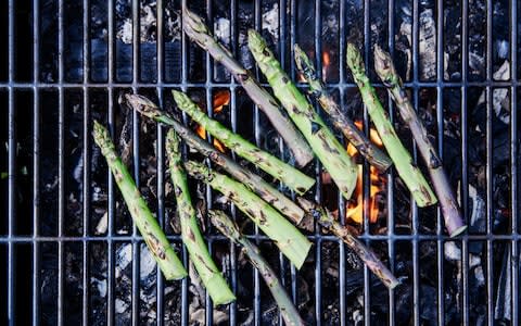 asparagus on the bbq - Credit: Haarala Hamilton