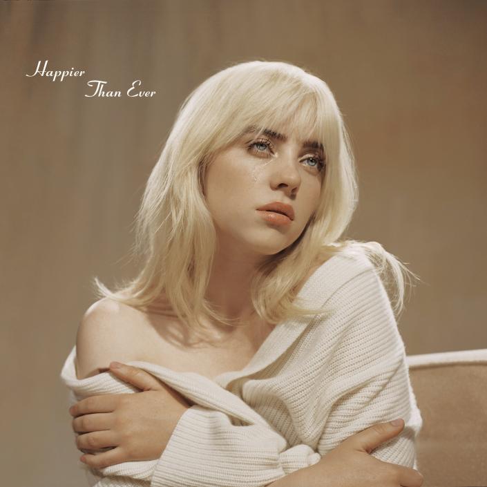 This album cover provide by Darkroom/Interscope Records shows "Happier Than Ever" by Billie Eilish. (Darkroom/Interscope Records via AP)