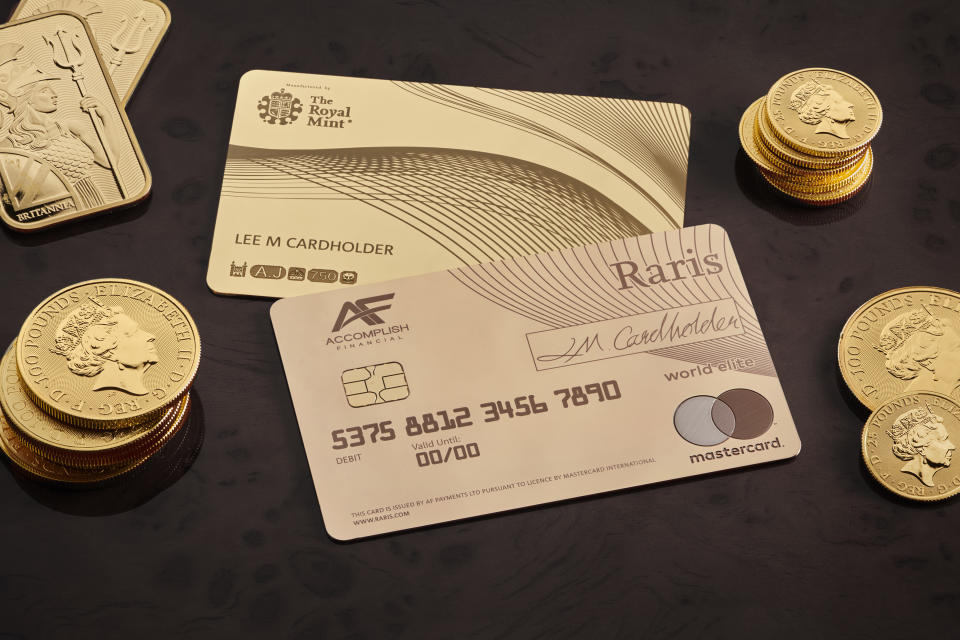 The card is the first to be made from a stamped precious metal. Photo: Royal Mint