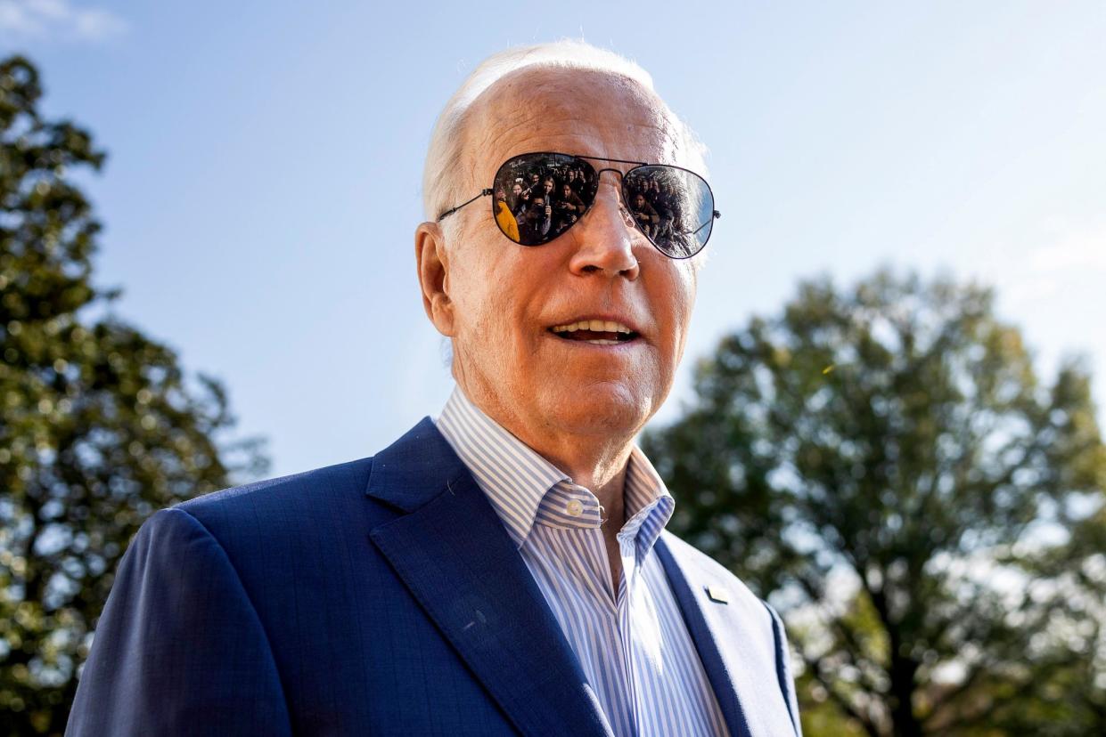 <span>Joe Biden has recently switched his messaging from boasting about job creation to action on junk fees and accusing corporations of ‘price gouging’.</span><span>Photograph: Kevin Dietsch/Getty Images</span>