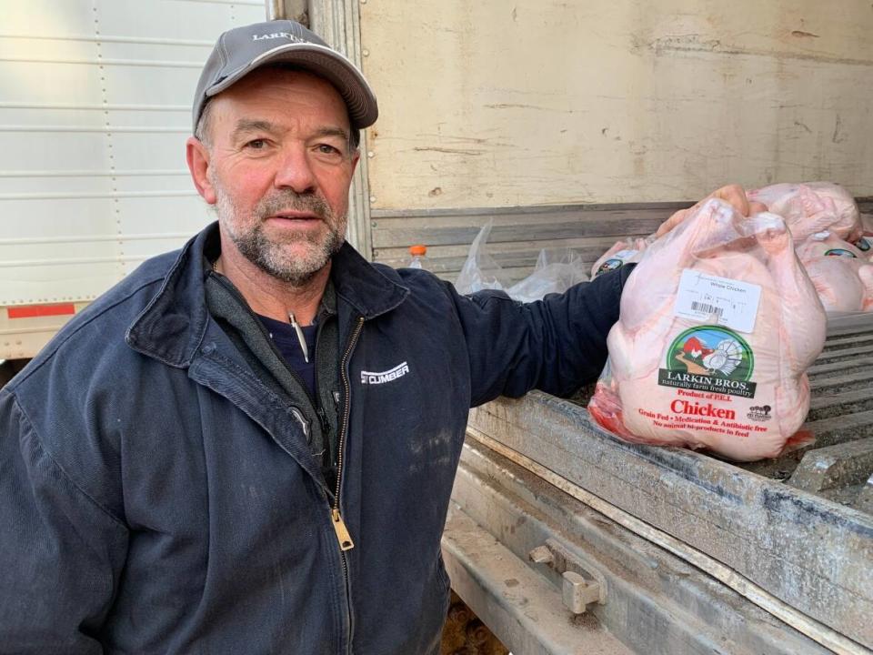 Paul Larkin, one of the operators of Larkin Farms in New Glasgow, P.E.I., says turkey demand has been up this fall. (Laura Meader/CBC - image credit)