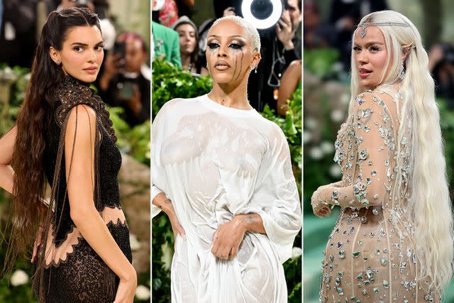 <p>Theo Wargo/GA/The Hollywood Reporter via Getty; Gilbert Flores/Variety via Getty; Dimitrios Kambouris/Getty</p> Kendall Jenner, Doja Cat, and Karol G attend the 2024 Met Gala celebrating "Sleeping Beauties: Reawakening Fashion"