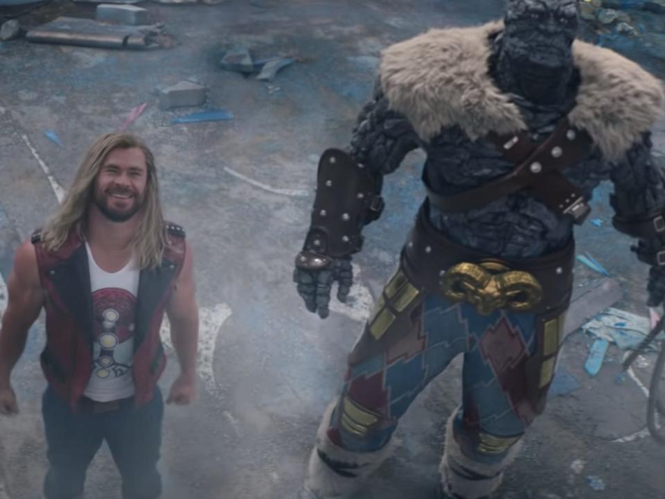 Thor and Korg in the first teaser trailer for "Thor: Love and Thunder."