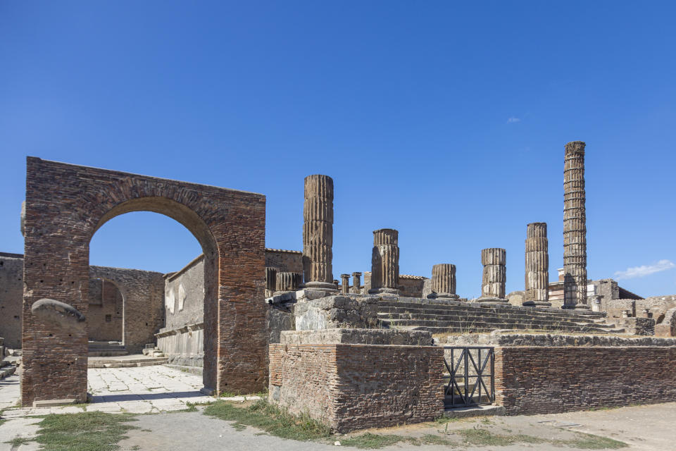 Las ruinas de la antigua ciudad de Pompeya cerca de Nápoles en Campania, la clásica ciudad romana