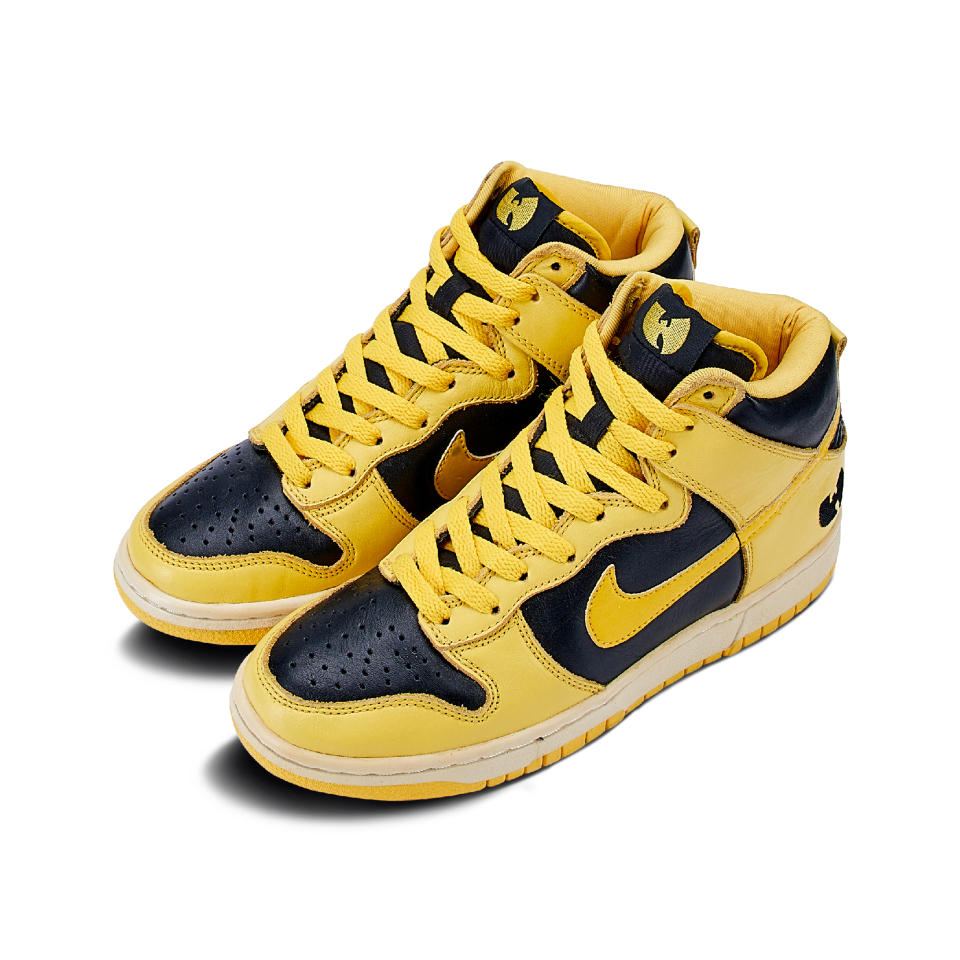 Nike Dunk High ‘Wu-Tang’ (1999) (Pair Detail). Credit: Sotheby’s