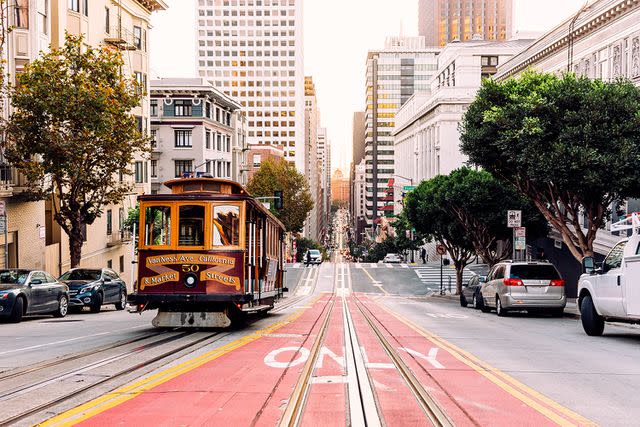 <p>Getty</p> Image of a street in San Francisco, California.