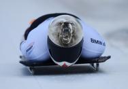 <p>INNSBRUCK, AUSTRIA – FEBRUARY 03: Barrett Martineau of Canada competes during the Men’s Skeleton first run of the BMW IBSF World Cup at Olympiabobbahn Igls on February 3, 2017 in Innsbruck, Austria. (Photo by Matthias Hangst/Getty Images For IBSF) </p>