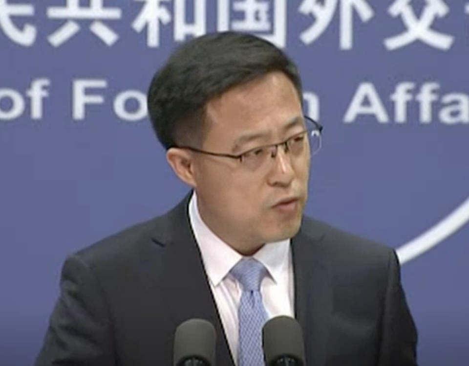 Ministry of Foreign Affairs spokesman Zhao Lijian hit back against allegations China was behind the attack. Source: ABC News