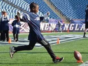 Matiwos Rumley, 7, won the New England Punt, Pass & Kick title at Gillette Stadium -- Facebook