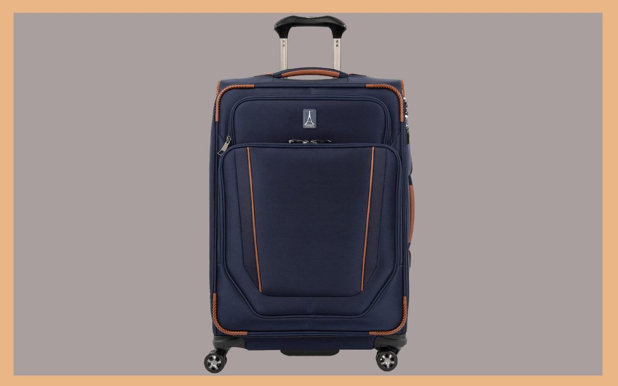 Navy blue softside suitcase