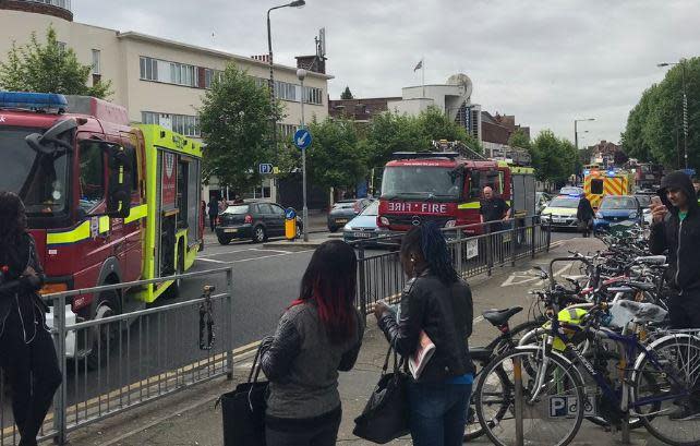 Emergency service outside Rayners Lane Tube station: Harrow MPS (Twitter)