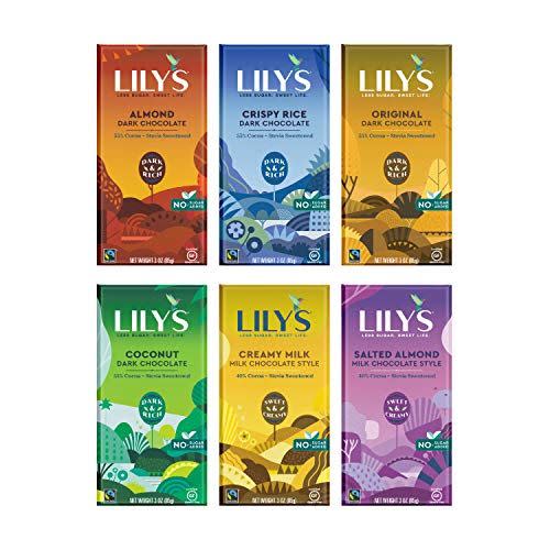 Lily's Sweets Chocolate Bar - Dark Chocolate - 55 Percent Cocoa - Crispy Rice - 3 oz Bars - Case of