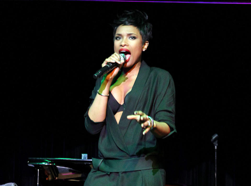 This Jan 22, 2014 photo released by Starpix shows singer Jennifer Hudson performing at an event to launch “Carnival LIVE,” a first-of-its kind on-board concert series by Carnival Cruise Lines in New York. Before she blasted to stardom on "American Idol" and "Dreamgirls," Hudson sang on a cruise ship. And on Wednesday, the singer returned as the headliner for a new concert series on Carnival Cruise Lines called Carnival Live. Hudson is scheduled to perform June 18 on Carnival Ecstasy and June 19 on Carnival Breeze, both in Cozumel, Mexico. (AP Photo/Starpix, Kristina Bumphrey)