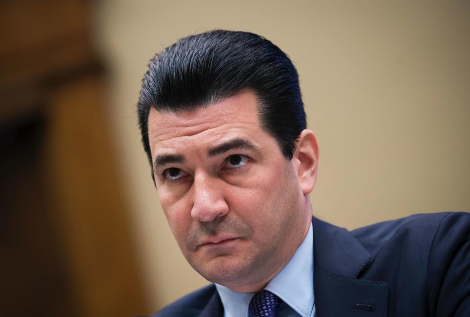 Dr. Scott Gottlieb, commissioner of the Food and Drug Administration (FDA), testifies during a House Energy and Commerce Committee hearing on October 25, 2017 in Washington, DC.  (Photo by Drew Angerer/Getty Images)