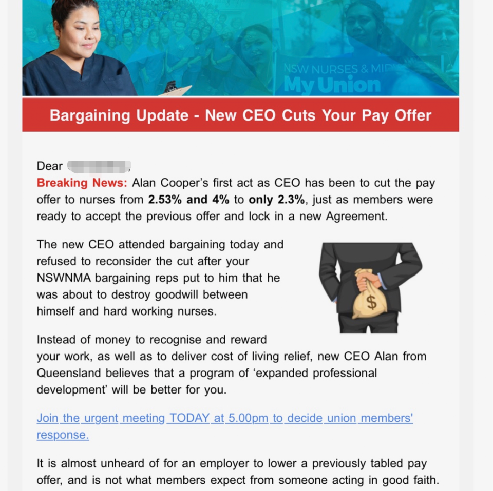 A follow up email revealing CEO Alan Cooper's 