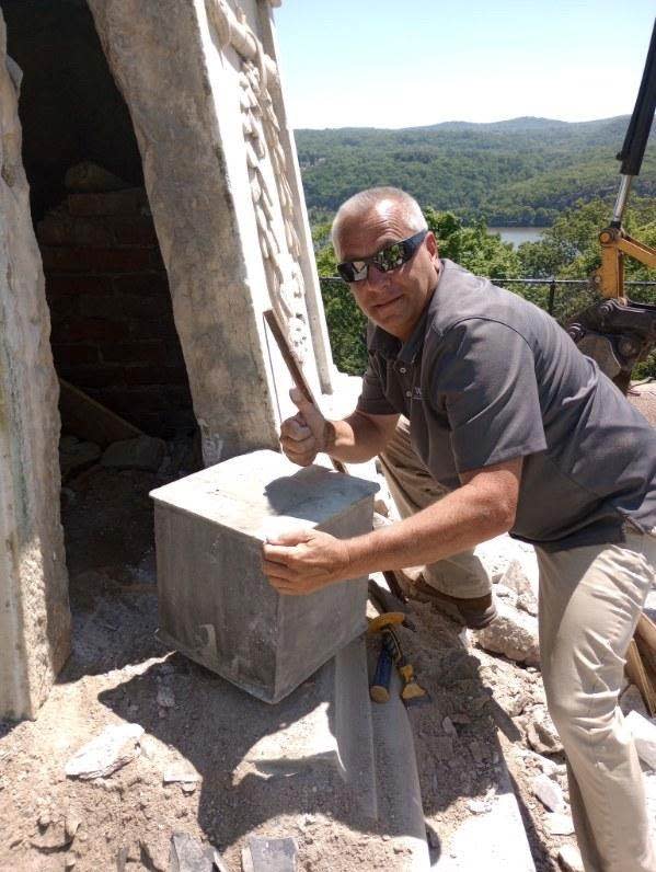 Chris Branson, from the West Point Association of Graduates, discovered a time capsule in the base of the Thaddeus Kosciuszko monument on May 30, 2023. West Point officials believe the box, which measures a cubic foot, was placed in 1829, the year a Virginia cadet named Robert E. Lee graduated from the academy. The contents of the lead box will be revealed on Aug. 28 on a livestream broadcast.