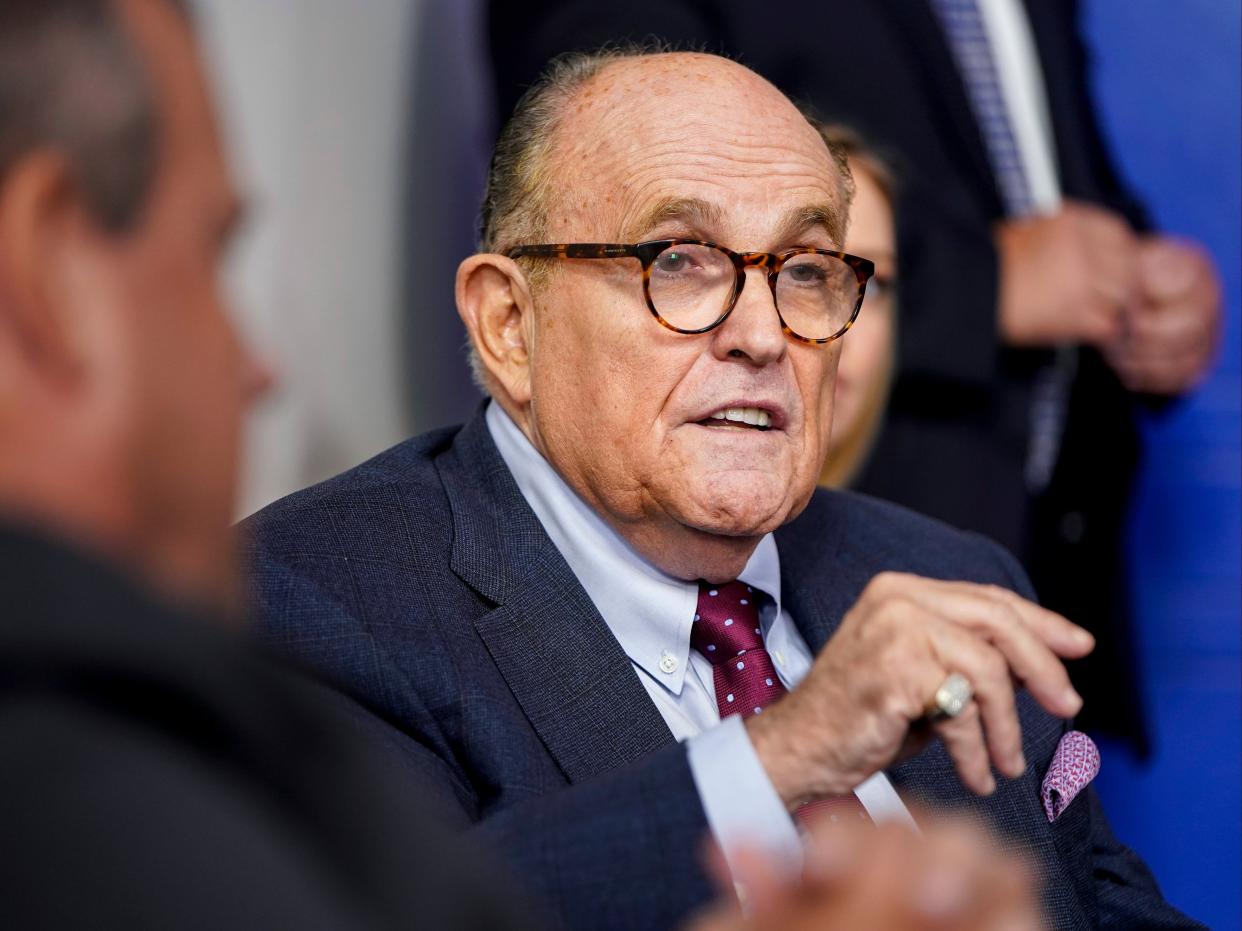 It was former New York mayor Rudy Giuliani, now Trump’s lawyer, who supposedly handed the emails over to the ‘New York Post’ (Getty)