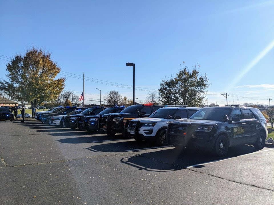 Officers from multiple departments gathered Monday to honor the life of K9 Officer Fury, who died in the line of duty over the weekend.