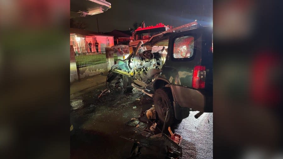 A driver was cited for careless driving after crashing into a parked semi, according to police. The Denver Fire Department told FOX31 that Firefighters used a technique they call batwing to remove the entire side wall of the vehicle. (Photo: Denver Fire Department)