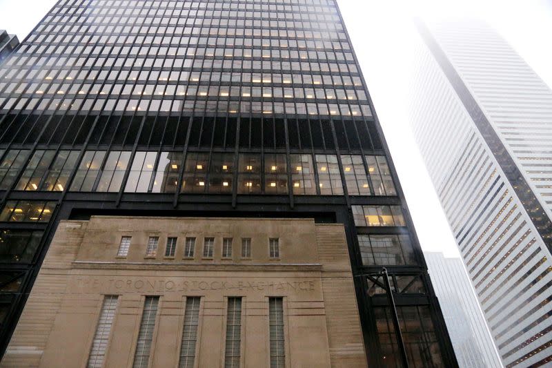 FILE PHOTO: The facade of the original Toronto Stock Exchange building is seen in Toronto