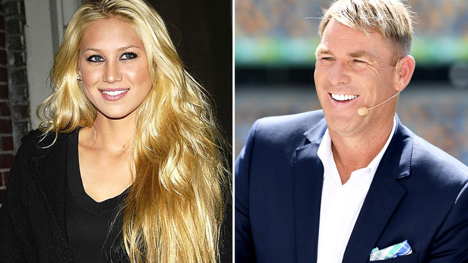 Shane Warne and Anna Kournikova, pictured here before his death.