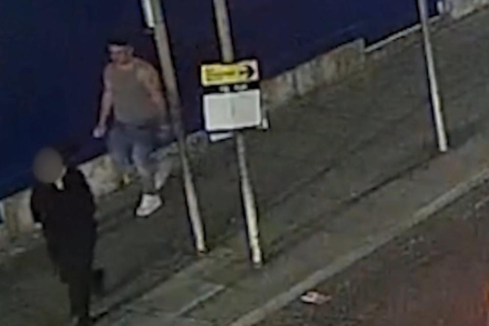 CCTV footage of Jordan McSweeney following a woman in Ilford along Romford Road into Manor Park before his attack on Zara Aleena (PA)