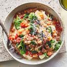 <p>Fire-roasted tomatoes add slightly smoky flavor to red lentils. The addition of mashed potatoes gives this an upside-down shepherd's pie feel.</p> <p> <a href="https://www.eatingwell.com/recipe/281047/kale-lentil-stew-with-mashed-potatoes/" rel="nofollow noopener" target="_blank" data-ylk="slk:View Recipe" class="link ">View Recipe</a></p>