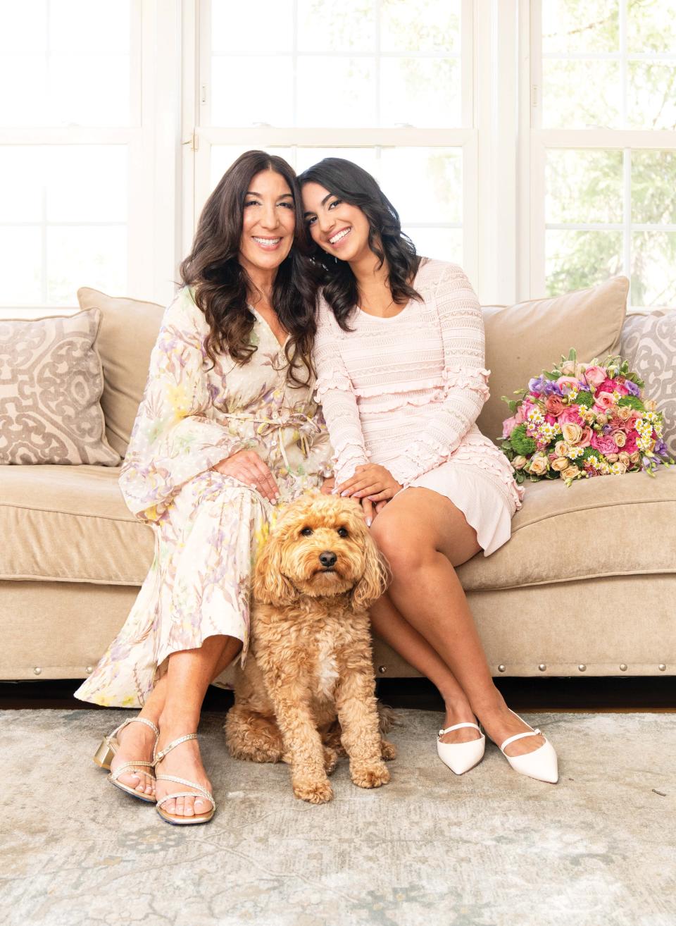 Angela Thomas with her daughter Maia German and thier dog Carti pose in their Englewood home; 

Creative direction and styling by Colleen Daly-Schuh; Hair by Bob Press, Kayla Press Sagliocca, and Ariana Jimenez — makeup by Besarta Dedushaj, Changing Heads Salon