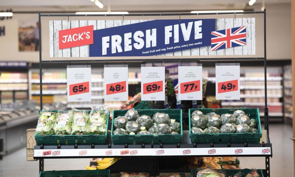 Low-cost vegetables on display at Jack’s in Chatteris.