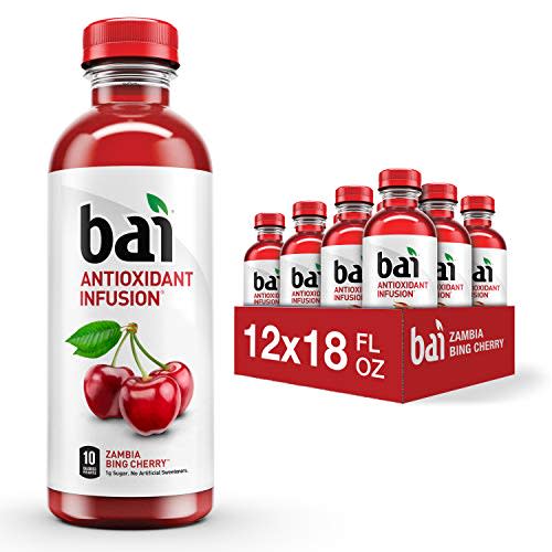 Bai Flavored Water, Zambia Bing Cherry, Antioxidant Infused Drinks, 18 Fluid Ounce Bottles, (Pack of 12)