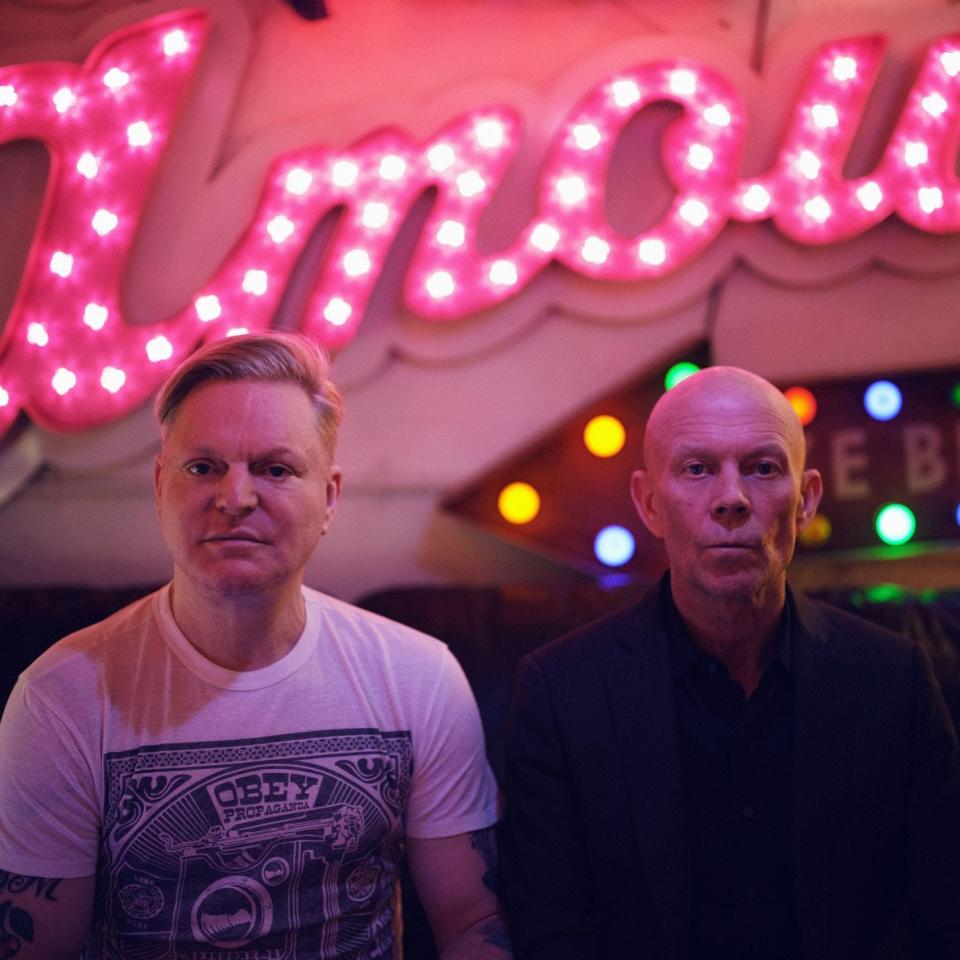 Andy Bell (left) and Vince Clarke are the synth-pop duo Erasure embarking on a U.S. tour headed to Pittsburgh.
