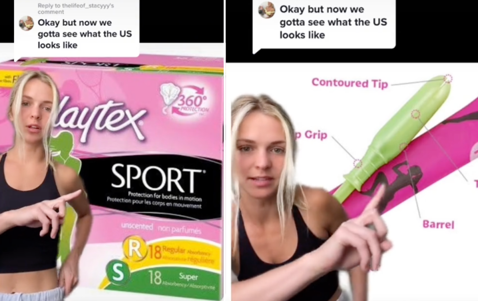 American vs Aussie tampons tiktok video