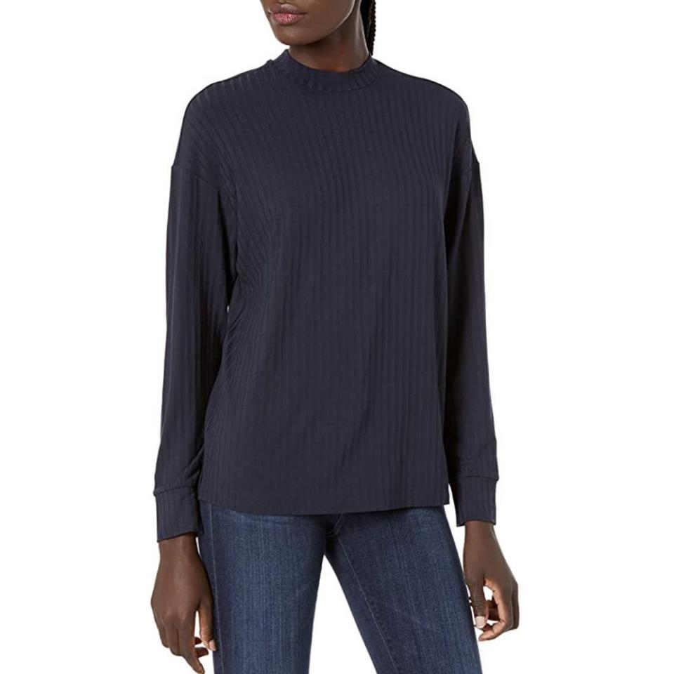 16) Daily Ritual Wide Rib Mock Neck Shirt