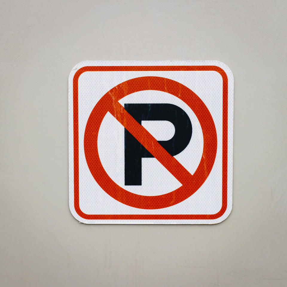 A "No parking" sign