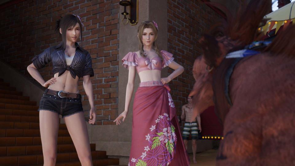 Tifa (Britt Baron) and Aerith (Briana White) in Costa del Sol in Final Fantasy VII Rebirth 