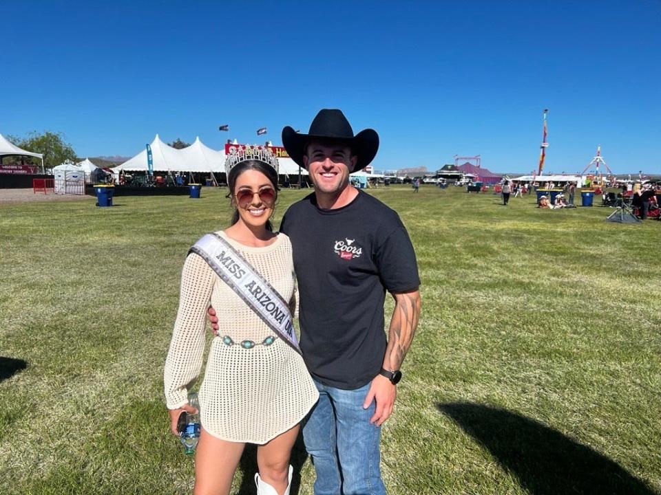 Miss Arizona Candace Kanavel with Sean McShea at Country Thunder on April 11, 2024.