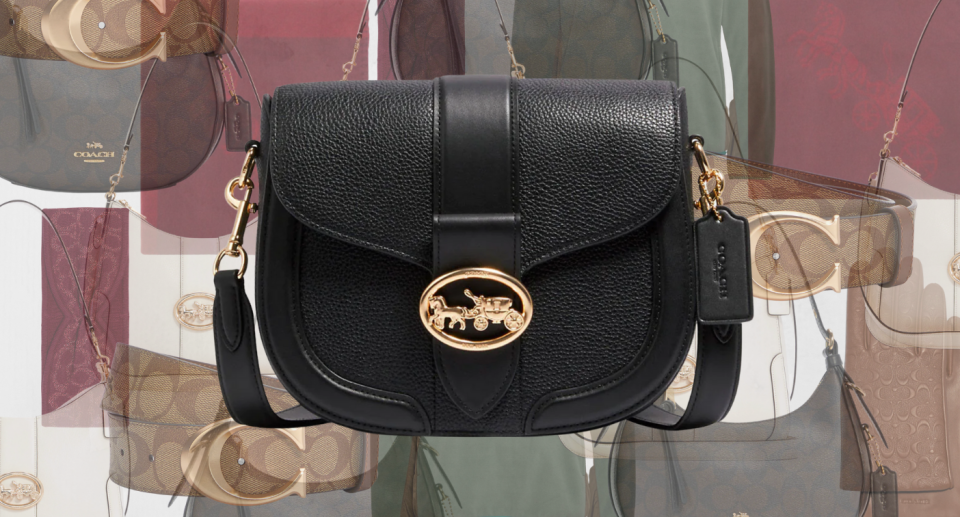 black georgie saddle bag coach outlet on collage of bags