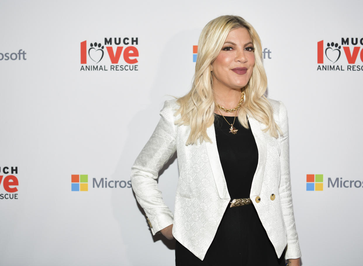 Tori Spelling took to social media after paparazzi took photos of her outside of her son's preschool (Photo by Rodin Eckenroth/Getty Images)