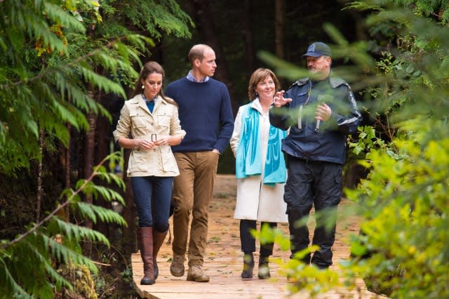 William and Kate explore remote Canadian rainforest