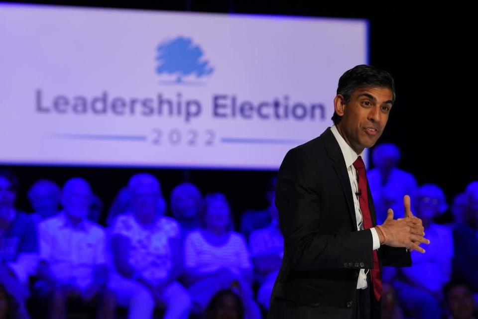 Rishi Sunak during a husting event in Eastbourne (PA) (PA Wire)