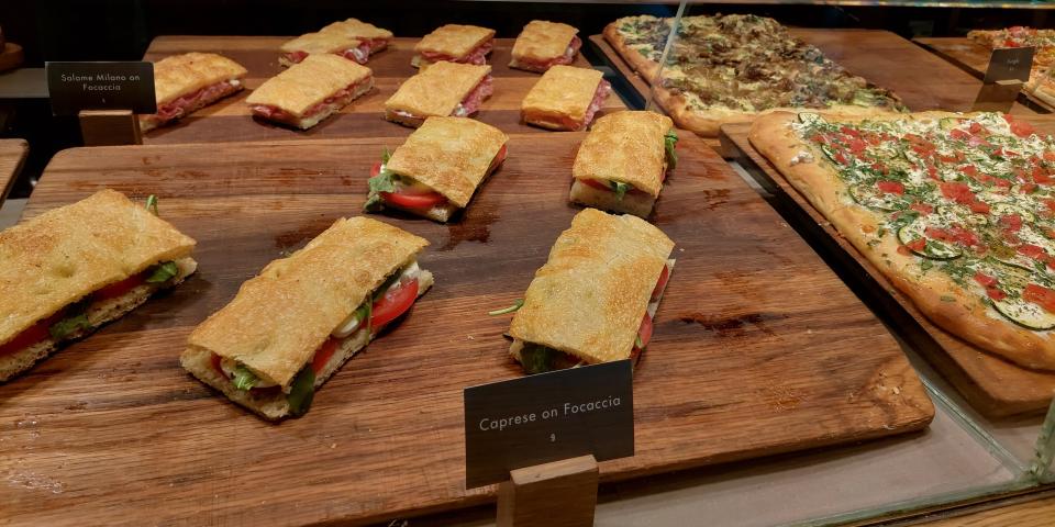 Sandwiches on display at the Starbucks Reserve Roastery in Chicago
