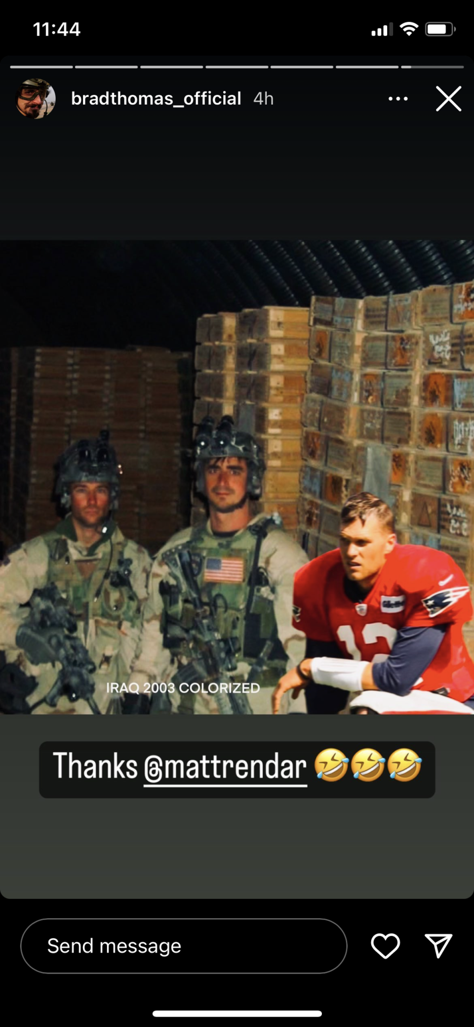 Military veteran Brad Thomas condemns Tom Brady’s comments comparing football season to military deployment (Brad Thomas)