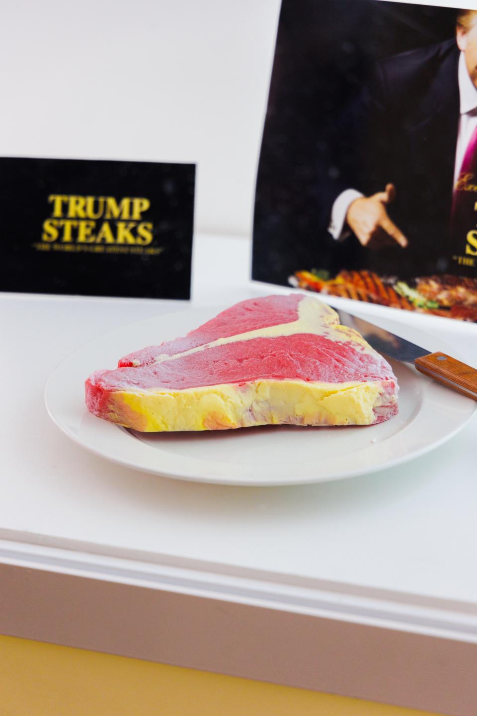 Before he was president he was ... a meat maven? There were several Trump-dedicated displays at the museum. Another showcased Trump: The Game, essentially monopoly with higher money amounts.